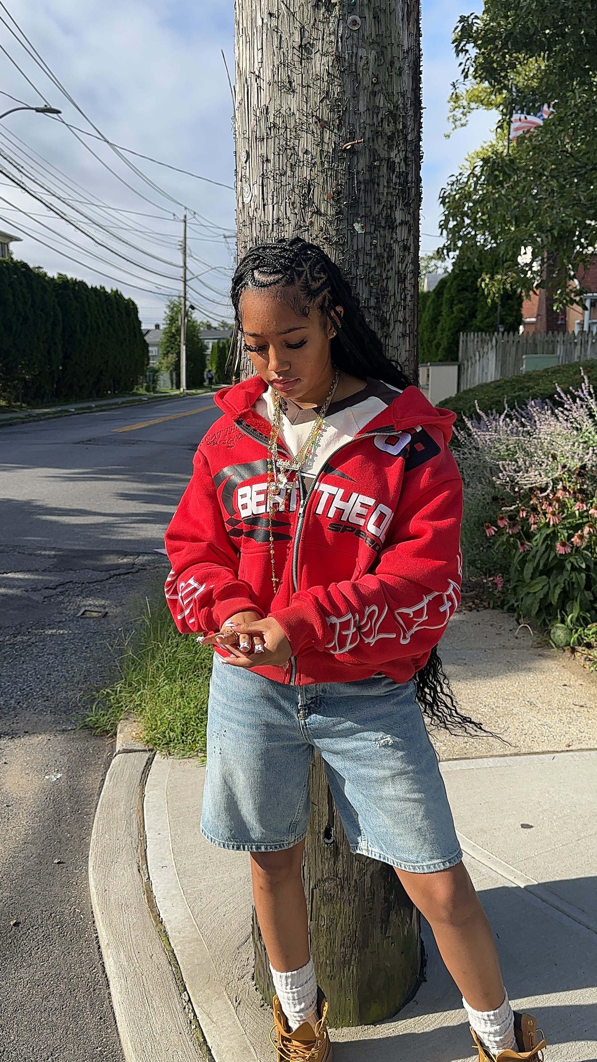 'SPEEDWAY' RED HOODIE